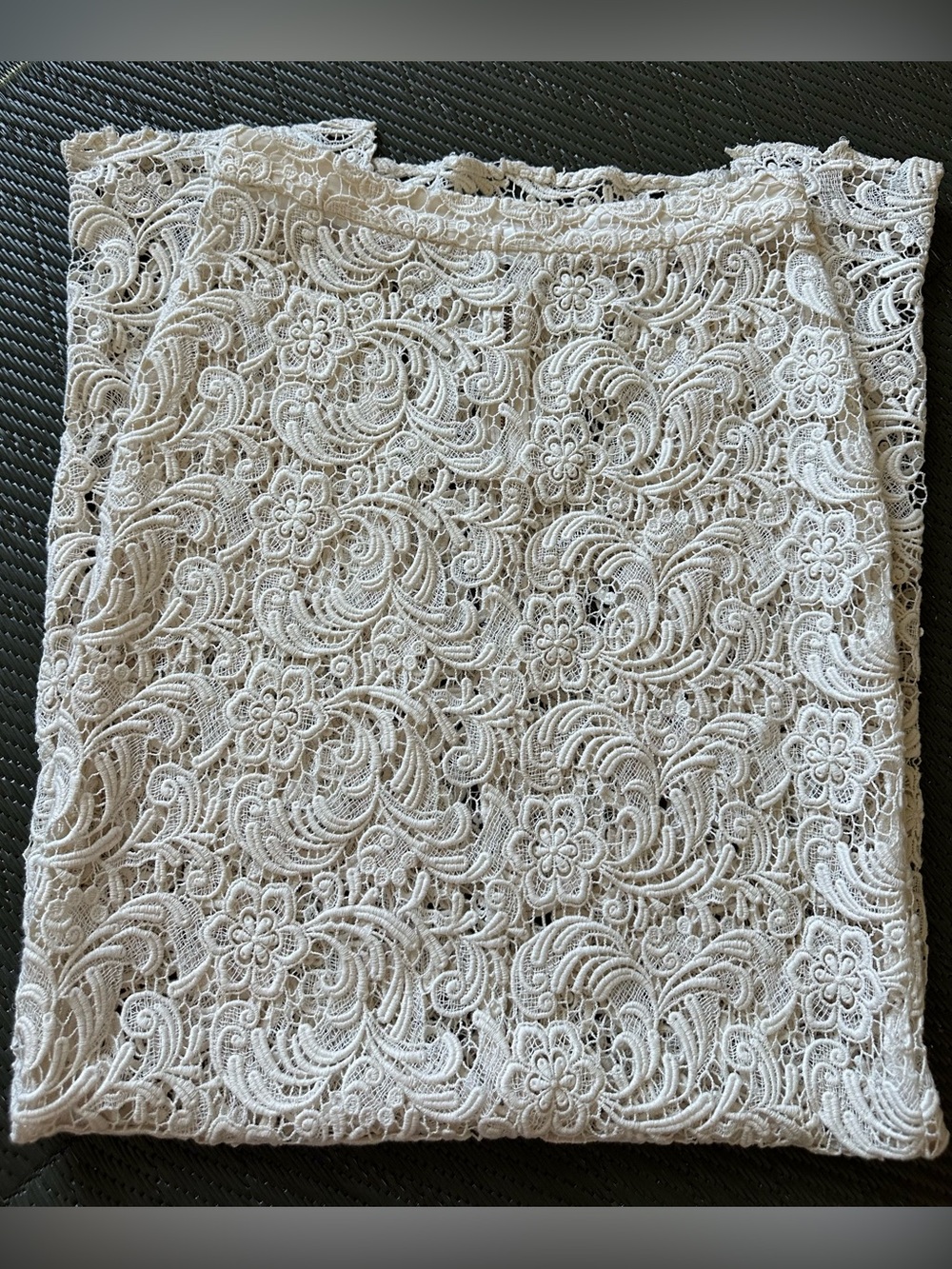 Alice + Olivia Ivory Lace Maxi Skirt Unlined Floral Guipure Sz 10 Formal - Picture 12 of 13